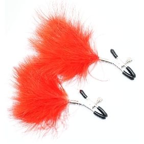 Nipple Clamps with Feather Red